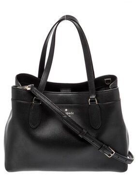 kate spade Black Leather Tote with Shoulder Strap